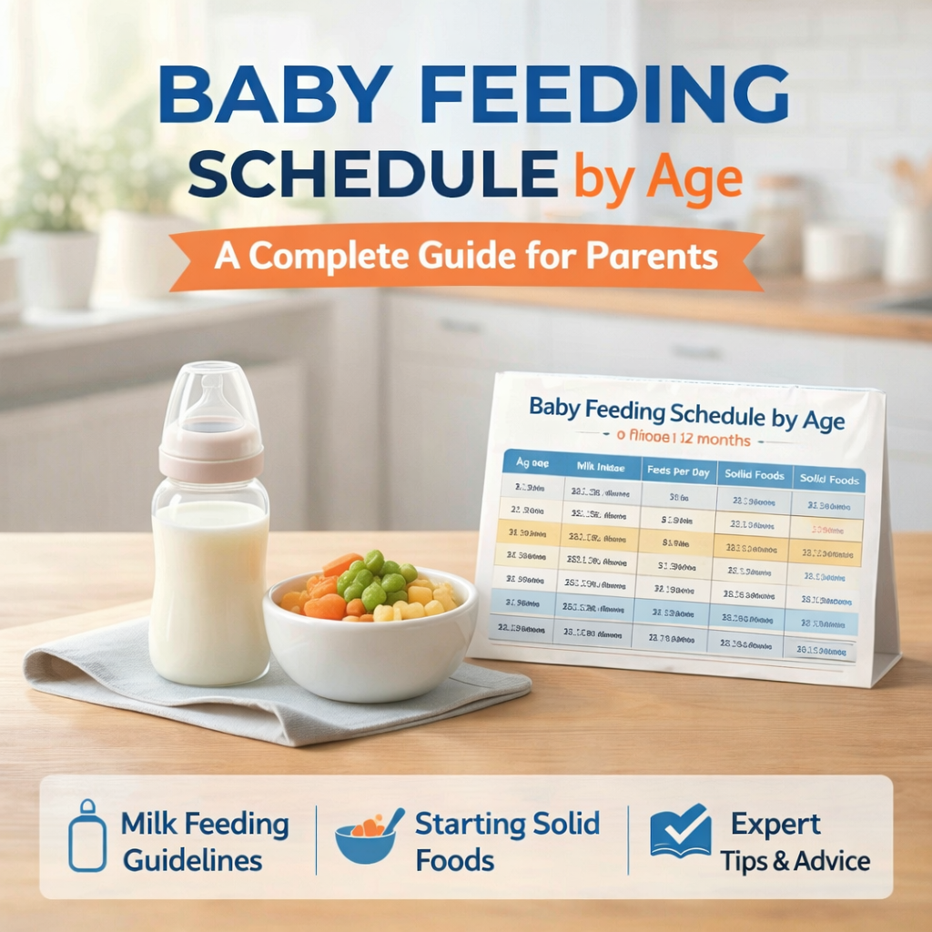 Baby Feeding Schedule by Age (0–12 Months) – Pediatrician-Approved Chart & Guide